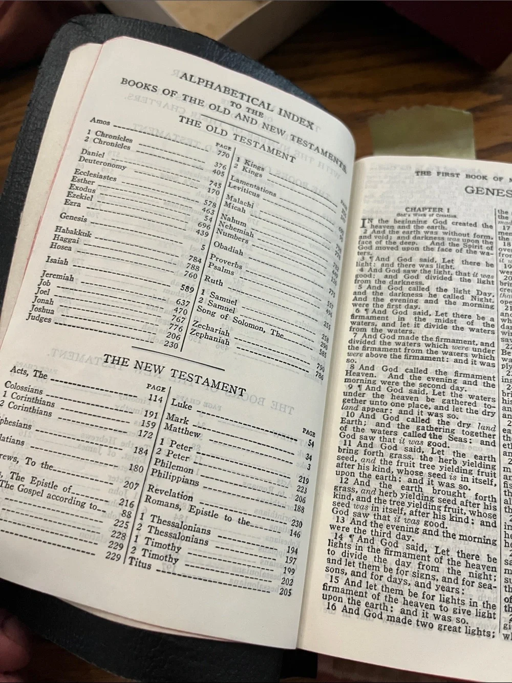 Vintage King James Black Holy Bible with Gold Lettering